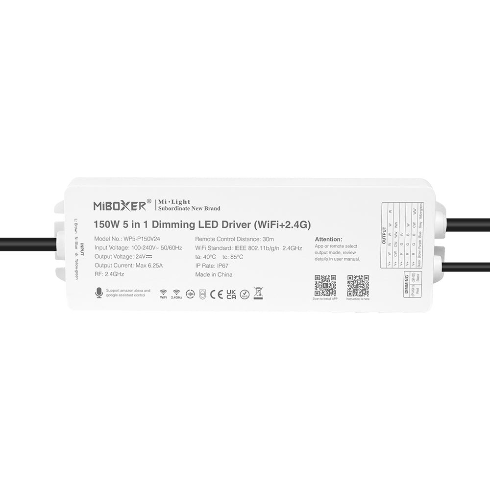 150W RGB+CCT 5 in 1 Stýring (WiFi+2.4G)