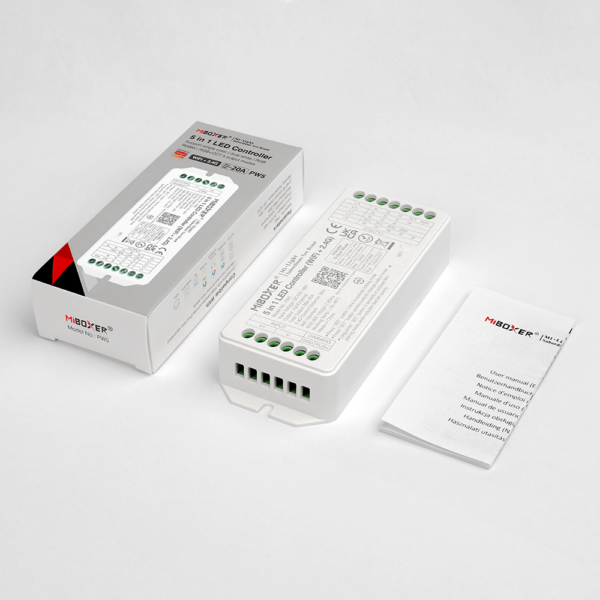 5 in 1 LED Stýring (WiFi+2.4G) High Current 20A (PUSH Dimming)